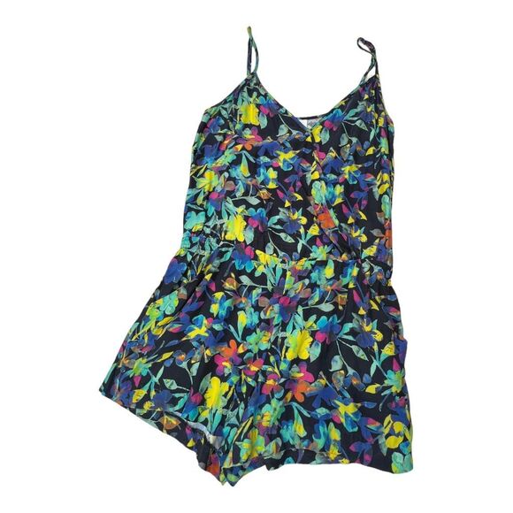Parker Women's Floral Print Wrap V Neck Sleeveless Romper Multi-Color Size Small - Picture 6 of 10